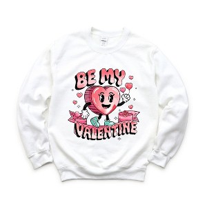Simply Sage Market Women's Graphic Sweatshirt Be My Valentine Cartoon - 1 of 4