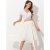 Allegra K Women's Elastic Waist Chiffon Handkerchief Hem Midi Skirt - 2 of 4