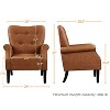 Yaheetech Mid-century Modern Faux Leather Accent Chair Armchair, Retro Brown - 3 of 4