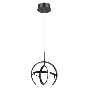 ZACHVO 25W Black LED Pendant Light with Adjustable 3-Ring Design, Dimmable 3000K Modern for Indoor Use - 1 of 4