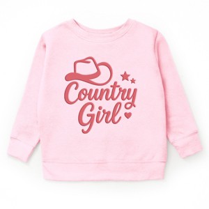 Country Girl Hat Puff Print  - Youth Graphic Sweatshirt - 1 of 3