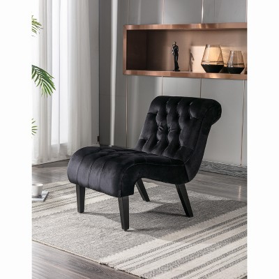 Vynxaria COOLMORE Modern Velvet Armless Accent Living Room Chair / Leisure Chair,Upholstered Fabric Button Comfortable Chair