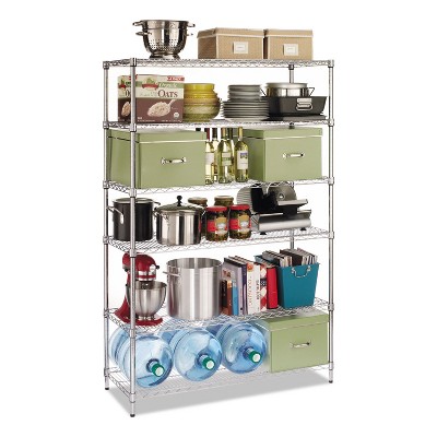 Alera Commercial Wire Shelving Six-Shelf 48w x 18d x 72h Silver SW664818SR