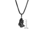 Steeltime Men's stainless steel prayer hands pendant. Color Options: Silver, Gold, Black, Multicolored - 2 of 3
