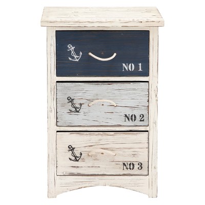 Wood 3 Drawer Chest White - Olivia & May