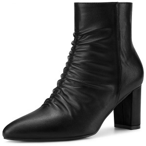 Perphy Women's Pointed Toe Slouched Chunky Heels Ankle Boots - 1 of 3