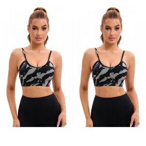 INSPIRE CHIC 2 Pcs Women's Tie-Dye Adjustable Straps U Back Wirefree Full Support Workout Sports Bras - 1 of 4