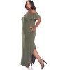 Women's Plus Size Cold Shoulder Lexi Maxi Dress with Pockets - White Mark - 2 of 3