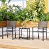 Yaheetech Set of 2 Outdoor Patio Dining Chairs with Slatted Seat and Hollow Geometric Pattern Back - 2 of 4