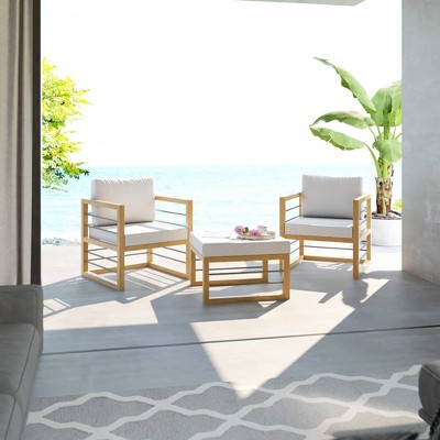 3pc Aluminum Outdoor Conversation Set - White - TK Classics