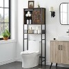 Over The Toilet Storage Cabinet with Sliding Door, Bathroom Above Toilet Storage Cabinet with Adjustable Shelves - 2 of 4