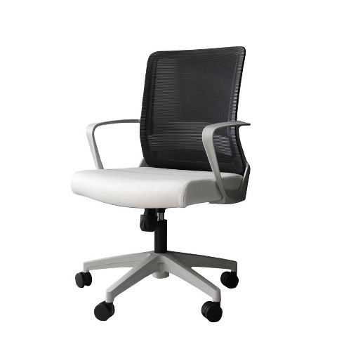 Lincoln Adjustable Medium Back Mesh Office Chair White - Abbyson Living