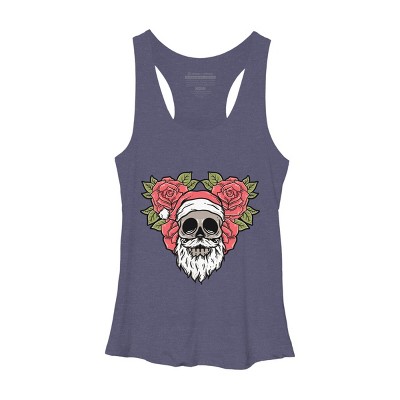 Women's Design By Humans Christmas with flowers Illustration By rukurustudio Racerback Tank Top