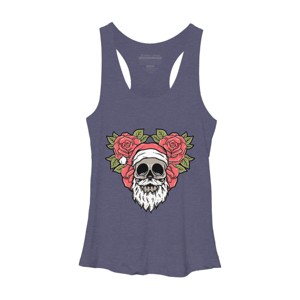 Women's Design By Humans Christmas with flowers Illustration By rukurustudio Racerback Tank Top - 1 of 3
