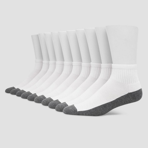  Hanes Men's 12 Pack Ankle Socks - White - 10-13 : Clothing,  Shoes & Jewelry