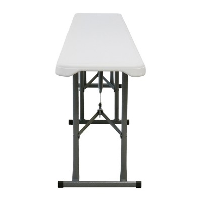 Elama 6 Foot Off-White Plastic Folding Bench with Metal Legs