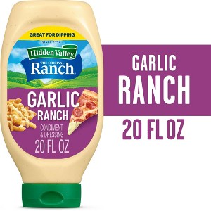 Hidden Valley Garlic Ranch Condiment and Dressing, 20 Fluid Ounce Bottle (Pack of 4) - 1 of 4