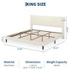 Twin Bed Frame Upholstered Platform Bed with Fabric Headboard, Non-Slip and Noise-Free - 2 of 4