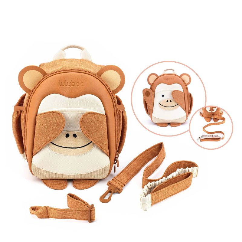 Lulyboo Boo! Monkey Toddler Backpack with Security Harness, 4 of 16