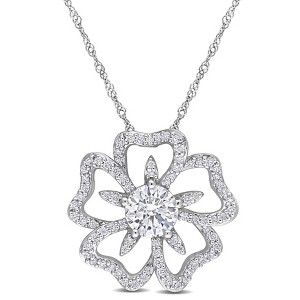 EVERLY JEWELRY | Sterling Silver 1 1/10 CT DEW Created Moissanite  Fashion Pendant With Chain - 1 of 4