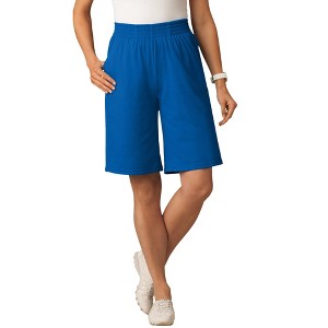 Woman Within Plus Size Elastic-Waist Knit Short - 1 of 4