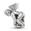 Black Bow Jewelry Sterling Silver January CZ Birthstone, Angel Bead Charm - 4 of 4