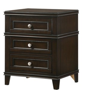 NicBex 3 Drawer Nightstand with USB Charging Port Bedside Table with Metal Handle End Table for Bedroom, Living Room - 1 of 4
