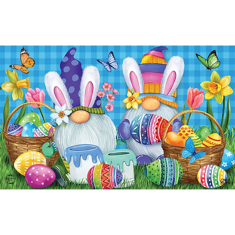 Easter Gnomes Holiday Doormat Indoor Outdoor 30" x 18" Briarwood Lane, 1 of 5