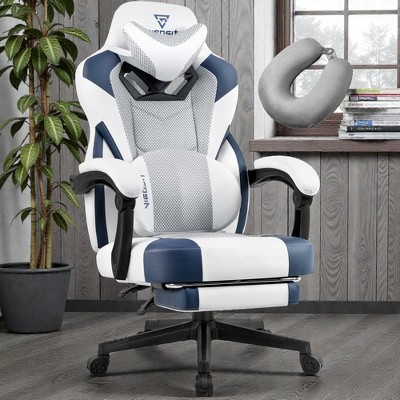Mshliw Ergonomic Gaming Chair with Lumbar Support, Headrest, Footrest and Reclining Backrest for Home Office Computer Gaming Setup,Office Chair