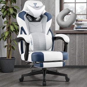 Mshliw Ergonomic Gaming Chair with Lumbar Support, Headrest, Footrest and Reclining Backrest for Home Office Computer Gaming Setup,Office Chair - 1 of 4