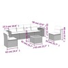 vidaXL Patio Sofa Set with Cushions Outdoor Furniture 7 Piece Poly Rattan - Black and Cream - 3 of 4