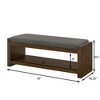 GDFStudio Carter 47" Wood Bench, Shoe Rack with Removable Linen Cushion - 3 of 4