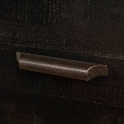 Versa Black Laminate 5-Drawer Chest with Metal Handles