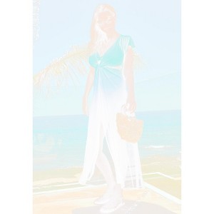 Swimsuits for All Twist Front Mesh Cut-Out Cover Up Dress (Plus Sizes Available) - 1 of 4