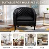 CAVINAS Barrel Accent Chair with PU Leather Upholstery, Curved Back, Foam Padding and Tapered Legs, for Living Room, Bedroom, Waiting Room - 3 of 4