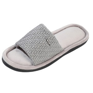 Roxoni Velvet Knit Flat Sandals for Women-Stylish Textured Woven Surface-Soft Ridge Around Insole - 1 of 4
