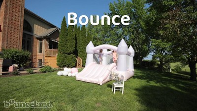 Pastel Pink Inflatable Castle Bounce House with Slide