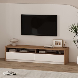 GDFStudio Darien 70" Contemporary TV Stand with 2 Drawers and Open Shelves - 1 of 4
