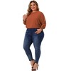 Agnes Orinda Women's Plus Size Chiffon Crew Neck Batwing Ruffle Long Sleeve Casual Blouses - 3 of 4
