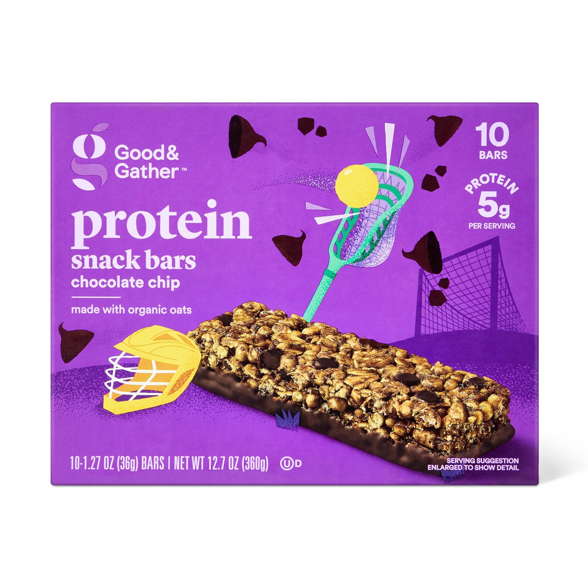 Chocolate Chip Kids' Protein Snack Bars - 12.7oz/10ct - Good & Gather™