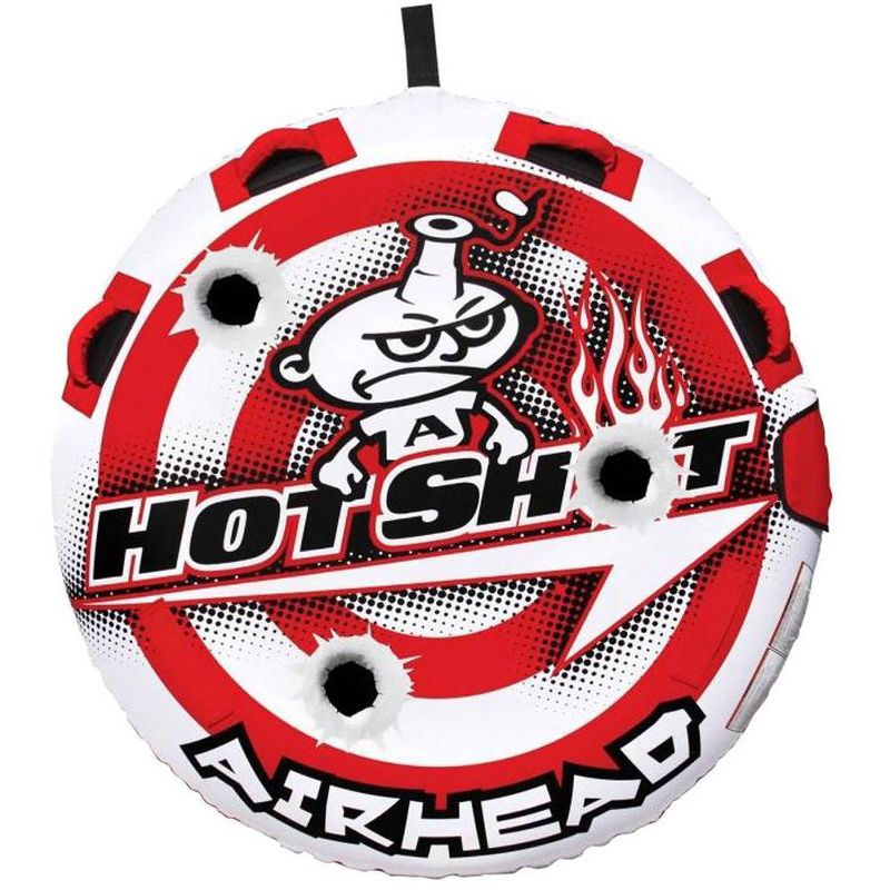 Airhead Hot Shot 2 Inflatable Round Single Rider Towable Tube with 60' Tow Rope, 2 of 7