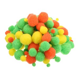 Unique Bargains Creative Handicraft Decoration Home Art Supplies Pom Poms 130 Pcs - 1 of 4
