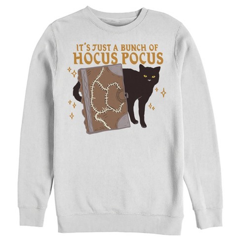 Men s Disney Hocus Pocus Binx Spellbook Sweatshirt White Large