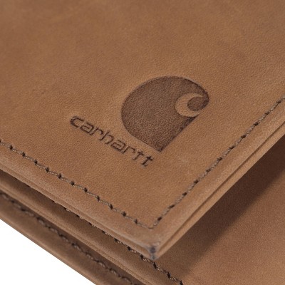 Carhartt Men's Casual Saddle Leather Wallets, Available in Multiple Styles and Colors, Carhartt Brown (Trifold). - image 3