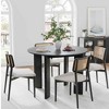 Lirago Nordic Style Solid Wood Round Dining Table - Perfect for 4 People 42*42 Black - 2 of 4