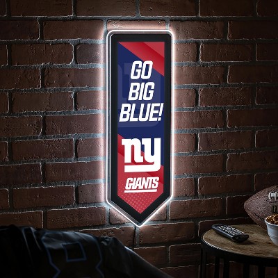 Evergreen Ultra-Thin Glazelight LED Wall Decor, Pennant, New York Giants- 9 x 23 Inches Made In USA