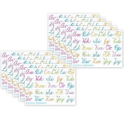 Ashley Productions® Smart Poly® PosterMat Pals™ Space Savers, 13" x 9-1/2", Traditional Cursive, Pack of 10