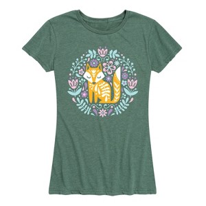 Women's - Instant Message - Spring Scandinavian Fox Short Sleeve Graphic T-Shirt - 1 of 4