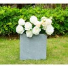 Rosemead Home & Garden, Inc. 10" Wide Kante Lightweight Modern Square Concrete/Fiberglass Indoor Outdoor Planter Box Slate Gray - 3 of 4