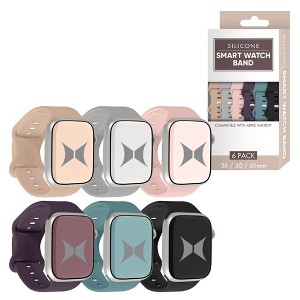 Xtreme Smart Watch Multicolored Soft Silicone Band 6 Pack – Small Size, Waterproof, New Buckle Design - 1 of 4